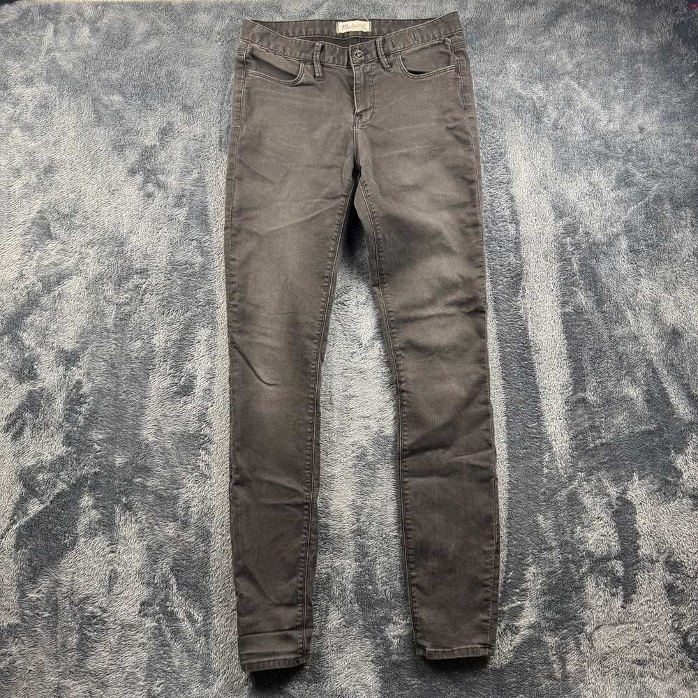 Madewell Jeans Women's 27 Black 8" Low Riser Skinny Skinny Denim Cotton Pants